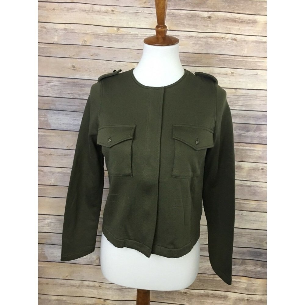 Michel Klein Fitted Jacket Size 38 Studded Button